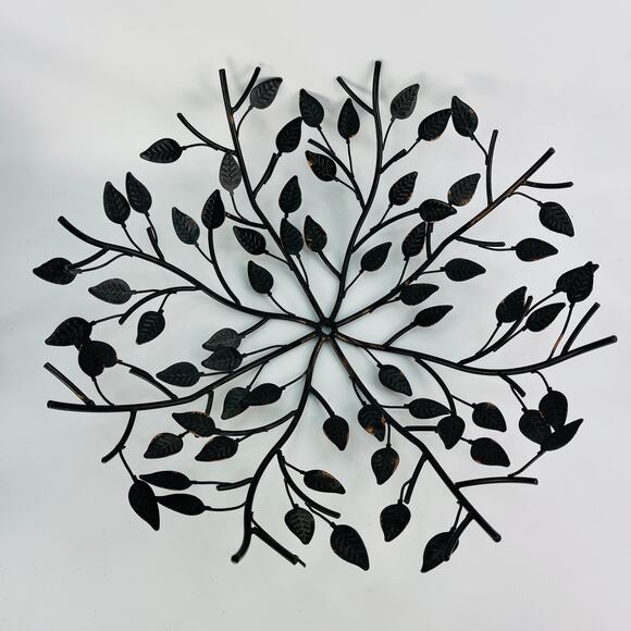 Party Lite Wall Sconces and Round Branch Leaf Wall Decor - Picture 6 of 7